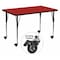 Flash Furniture Rectangle Activity Table, Laminate, Red XU-A3060-REC-RED-T-A-CAS-GG - alternate 1