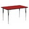 Flash Furniture Rectangle Activity Table, 30" W, 60" L, 30.125" H, Laminate, Red XU-A3060-REC-RED-T-A-GG - alternate 1