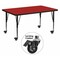 Flash Furniture Rectangle Activity Table, 30" W, 60" L, 25.37" H, Laminate, Red XU-A3060-REC-RED-T-P-CAS-GG - alternate 1