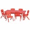 Flash Furniture Rectangle Table Set, Plastic, Steel, Red YU-YCX-0013-2-RECT-TBL-RED-E-GG - alternate 1