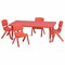Flash Furniture Rectangle Table Set, Plastic, Steel, Red YU-YCX-0013-2-RECT-TBL-RED-R-GG - alternate 1