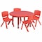 Flash Furniture Round Activity Table, Plastic, Steel, Red YU-YCX-0073-2-ROUND-TBL-RED-E-GG - alternate 1