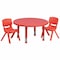 Flash Furniture Round Activity Table, 33 W, 33 L, 23.75 H, Plastic, Steel, Red YU-YCX-0073-2-ROUND-TBL-RED-R-GG - alternate 1