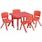 Flash Furniture Square Activity Table, Plastic, Steel, Red YU-YCX-0023-2-SQR-TBL-RED-E-GG - alternate 1