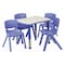 Flash Furniture Rectangle Activity Table, 21.875 W, 26.625 L, 23.5 H, Plastic, Steel, Grey YU-YCY-098-0034-RECT-TBL-BLUE-GG - alternate 1