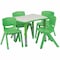 Flash Furniture Rectangle Activity Table, Plastic, Steel, Grey YU-YCY-098-0034-RECT-TBL-GREEN-GG - alternate 1