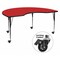 Flash Furniture Kidney Table, Kidney Shp, Red, Lckng Cstrs, 48x96", Laminate, Red XU-A4896-KIDNY-RED-H-A-CAS-GG - alternate 1