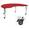 Flash Furniture Kidney Table, Kidney Shp, Red, Lckng Cstrs, 48x96", Laminate, Red XU-A4896-KIDNY-RED-H-P-CAS-GG - alternate 1