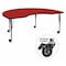 Flash Furniture Kidney Table, Kidney Shp, Red, Lckng Cstrs, 48x96", Laminate, Red XU-A4896-KIDNY-RED-T-P-CAS-GG - alternate 1