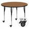 Flash Furniture Round Activity Table, Laminate, Wood Grain XU-A60-RND-OAK-T-A-CAS-GG - alternate 1