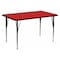 Flash Furniture Rectangle Activity Table, 24" W, 48" L, 30.25" H, Laminate, Red XU-A2448-REC-RED-H-A-GG - alternate 1