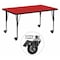 Flash Furniture Rectangle Activity Table, Laminate, Red XU-A2448-REC-RED-H-P-CAS-GG - alternate 1
