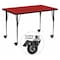 Flash Furniture Rectangle Activity Table, Laminate, Red XU-A2448-REC-RED-T-A-CAS-GG - alternate 1