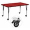 Flash Furniture Rectangle Activity Table, Laminate, Red XU-A2448-REC-RED-T-P-CAS-GG - alternate 1