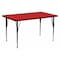 Flash Furniture Rectangle Activity Table, Chrome, Laminate, Particleboard, Steel, Red XU-A2460-REC-RED-H-A-GG - alternate 1