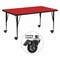Flash Furniture Rectangle Activity Table, 24" W, 60" L, 25.5" H, Laminate, Red XU-A2460-REC-RED-H-P-CAS-GG - alternate 1