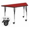 Flash Furniture Trapezoid Activity Table, Chrome, Laminate, Particleboard, Steel, Red XU-A3060-TRAP-RED-T-A-CAS-GG - alternate 1