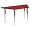 Flash Furniture Trapezoid Activity Table, Chrome, Laminate, Particleboard, Steel, Red XU-A3060-TRAP-RED-T-A-GG - alternate 1