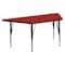 Flash Furniture Trapezoid Activity Table, Chrome, Laminate, Particleboard, Steel, Red XU-A3060-TRAP-RED-T-P-GG - alternate 1