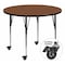 Flash Furniture Round Activity Table, Laminate, Wood Grain XU-A42-RND-OAK-H-A-CAS-GG - alternate 1