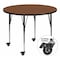 Flash Furniture Round Activity Table, Laminate, Wood Grain XU-A48-RND-OAK-H-A-CAS-GG - alternate 1