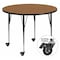Flash Furniture Round Activity Table, 48" W, 48" L, 30.37" H, Laminate, Wood Grain XU-A48-RND-OAK-T-A-CAS-GG - alternate 1