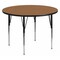 Flash Furniture Round Activity Table, Chrome, Laminate, Particleboard, Steel, Wood Grain XU-A48-RND-OAK-T-A-GG - alternate 1