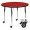 Flash Furniture Round Activity Table, 42" W, 42" L, 30.37" H, Laminate, Red XU-A42-RND-RED-T-A-CAS-GG - alternate 1