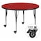 Flash Furniture Round Activity Table, Laminate, Red XU-A42-RND-RED-T-P-CAS-GG - alternate 1