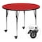 Flash Furniture Round Activity Table, 48" W, 48" L, 30.5" H, Laminate, Red XU-A48-RND-RED-H-A-CAS-GG - alternate 1