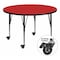 Flash Furniture Round Activity Table, Laminate, Red XU-A48-RND-RED-H-P-CAS-GG - alternate 1