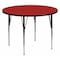 Flash Furniture Round Activity Table, Chrome, Laminate, Particleboard, Steel, Red XU-A48-RND-RED-T-A-GG - alternate 1