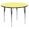 Flash Furniture Round Activity Table, 48 W, 48 L, 30.125 H, Chrome, Laminate, Particleboard, Steel, Yellow XU-A48-RND-YEL-T-A-GG - alternate 1