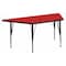 Flash Furniture Trapezoid Activity Table, Chrome, Laminate, Particleboard, Steel, Red XU-A2448-TRAP-RED-H-P-GG - alternate 1