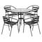 Flash Furniture 31.5" Round Glass Metal Table with 4 Metal Chairs TLH-072RD-017CBK4-GG - alternate 1