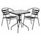 Flash Furniture 23.5" Square Glass Metal Table w/ 2 Metal Chairs TLH-0731SQ-017CBK2-GG - alternate 1