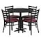 Flash Furniture Round Blk Lam Table, Brgundy Vinyl Seat, Rnd, 36", Laminate Top, Wood Grain HDBF1005-GG - alternate 1