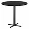 Flash Furniture Round Laminate Table Top, Laminate Top, Wood Grain XU-RD-42-BLKTB-T3333B-GG - alternate 1