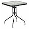 Flash Furniture Barker 23.5'' Square Tempered Glass Metal Table TLH-073A-1-GG - alternate 1
