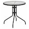 Flash Furniture Round Glass Table, Blk Rattan Edging, Rnd, 28", Aluminum, Glass, Metal, Plastic, Rattan, Steel, Clear TLH-087-BK-GG - alternate 1