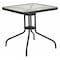 Flash Furniture Square Glass Table, Blk Rattan Edging, Sqr, 28", Aluminum, Glass, Metal, Plastic, Rattan, Steel, Clear TLH-073R-BK-GG - alternate 1