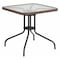 Flash Furniture Square Glass Table, Brown Rattan Edging, Sqr, 28", Aluminum, Glass, Metal, Plastic, Rattan, Steel TLH-073R-DK-BN-GG - alternate 1