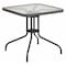 Flash Furniture Square Glass Table, Gray Rattan Edging, Sqr, 28", Aluminum, Glass, Metal, Plastic, Rattan, Steel TLH-073R-GY-GG - alternate 1