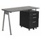 Flash Furniture Computer Desk Glass Top Desk w/3 Drawer Pedestal, Blk, 23-1/2" D X 29-1/2" H, 47-1/4" W X Black NAN-WK-021A-GG - alternate 1