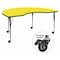 Flash Furniture Kidney Activity Table, 48" W, 96" L, 30.5" H, Laminate, Yellow XU-A4896-KIDNY-YEL-H-A-CAS-GG - alternate 1