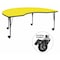 Flash Furniture Kidney Activity Table, 48" W, 96" L, 25.5" H, Laminate, Yellow XU-A4896-KIDNY-YEL-H-P-CAS-GG - alternate 1