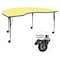 Flash Furniture Kidney Activity Table, 48" W, 96" L, 30.37" H, Laminate, Yellow XU-A4896-KIDNY-YEL-T-A-CAS-GG - alternate 1