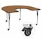Flash Furniture Horseshoe Activity Table, 60" W, 66" L, 30.37" H, Laminate, Wood Grain XU-A6066-HRSE-OAK-T-A-CAS-GG - alternate 1