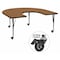 Flash Furniture Horseshoe Activity Table, Laminate, Wood Grain XU-A6066-HRSE-OAK-T-P-CAS-GG - alternate 1
