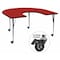 Flash Furniture Horseshoe Activity Table, 60" W, 66" L, 30.37" H, Laminate, Red XU-A6066-HRSE-RED-T-A-CAS-GG - alternate 1